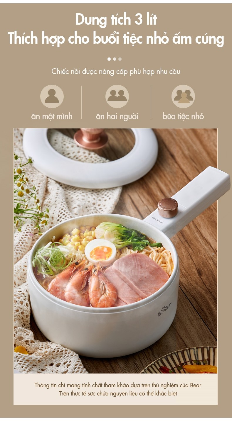 [Livestream] Nồi nấu điện đa năng 3L Bear DRG-F30H1 (kèm xửng hấp) - Hàng Chính Hãng