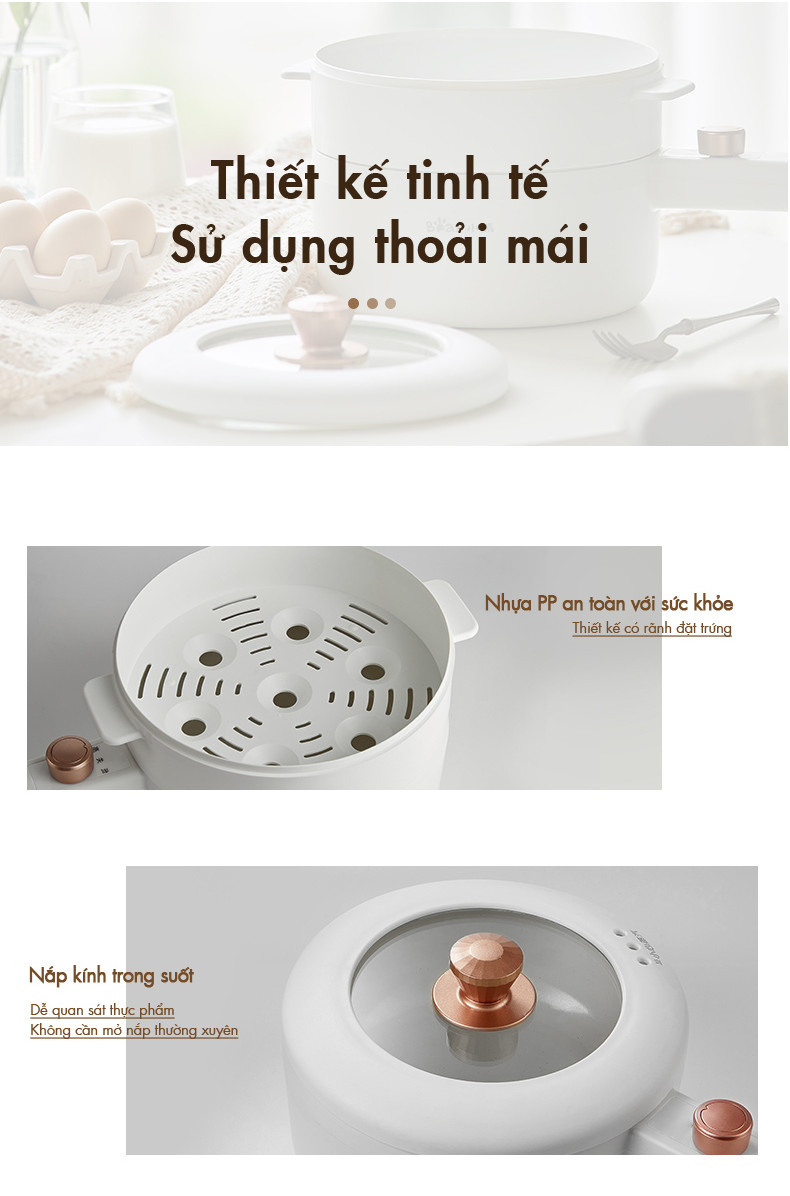 [Livestream] Nồi nấu điện đa năng 3L Bear DRG-F30H1 (kèm xửng hấp) - Hàng Chính Hãng