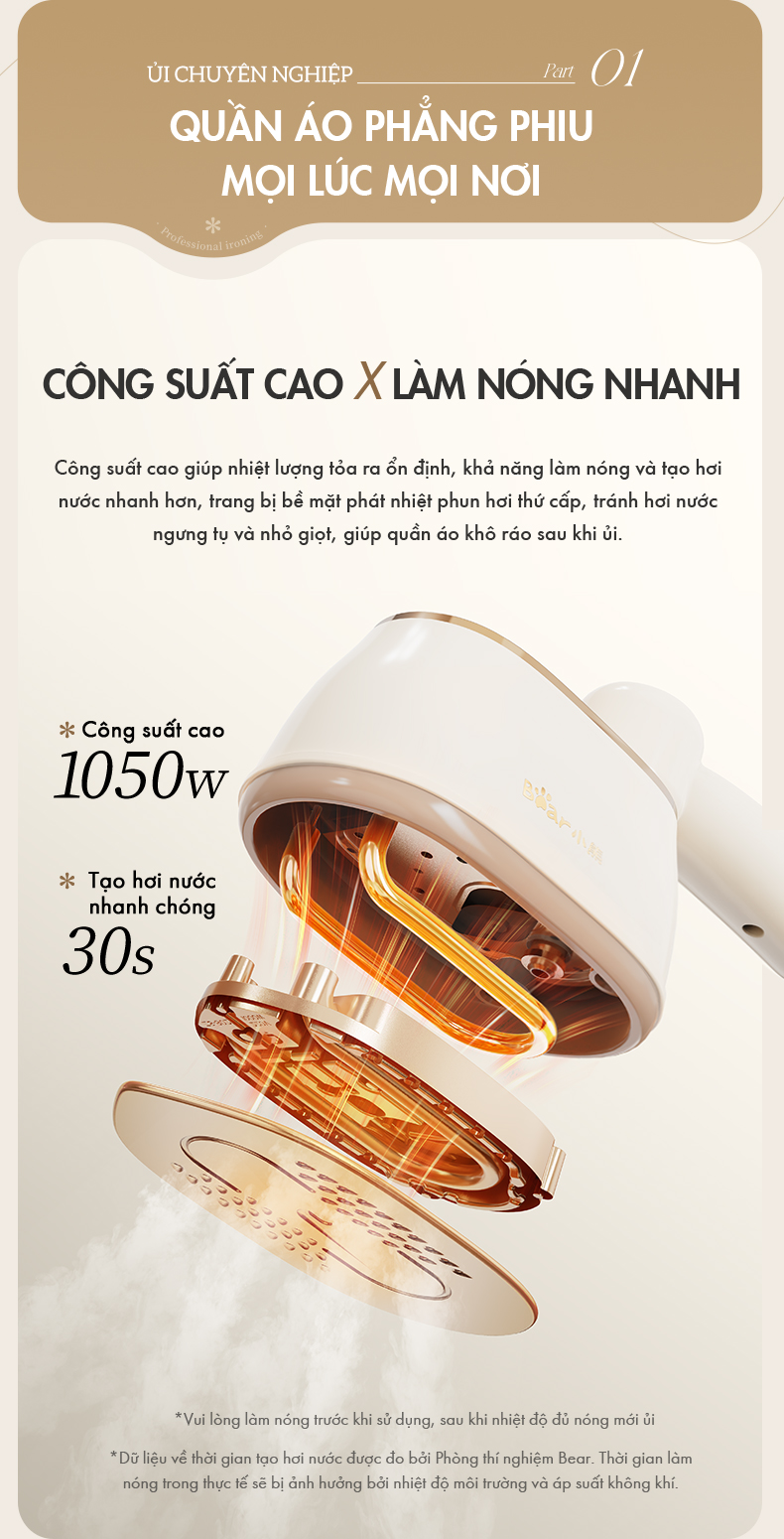Bàn Ủi Hơi Nước Mini Bear DYD-J10Q1 Hàng Chính Hãng