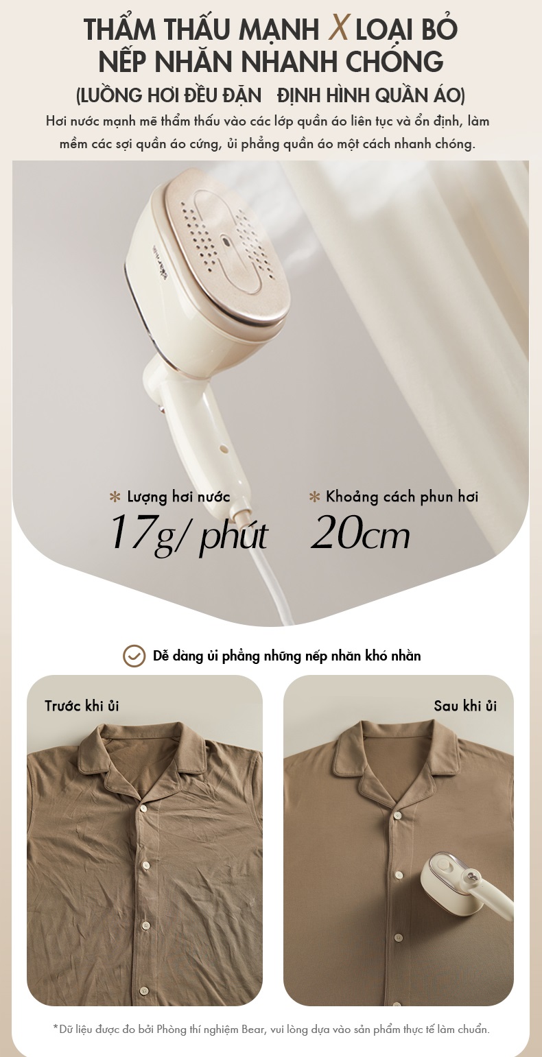 Bàn Ủi Hơi Nước Mini Bear DYD-J10Q1 Hàng Chính Hãng