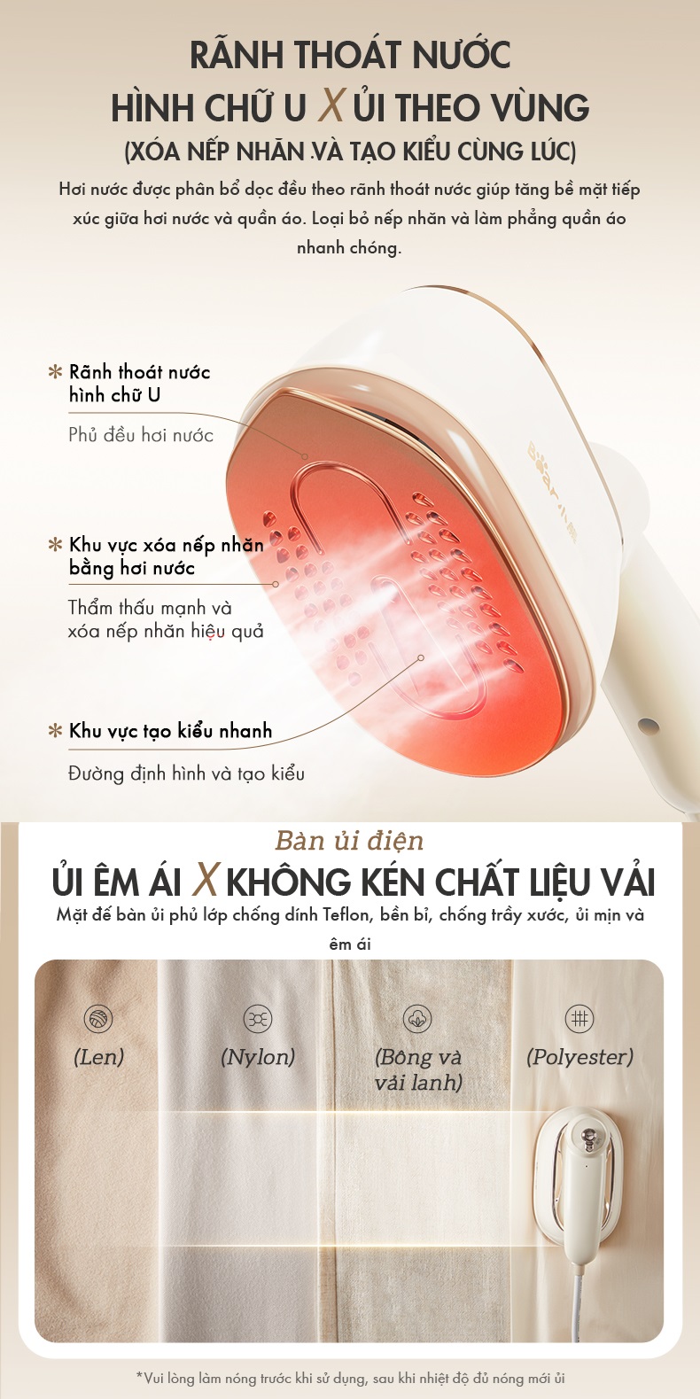 Bàn Ủi Hơi Nước Mini Bear DYD-J10Q1 Hàng Chính Hãng