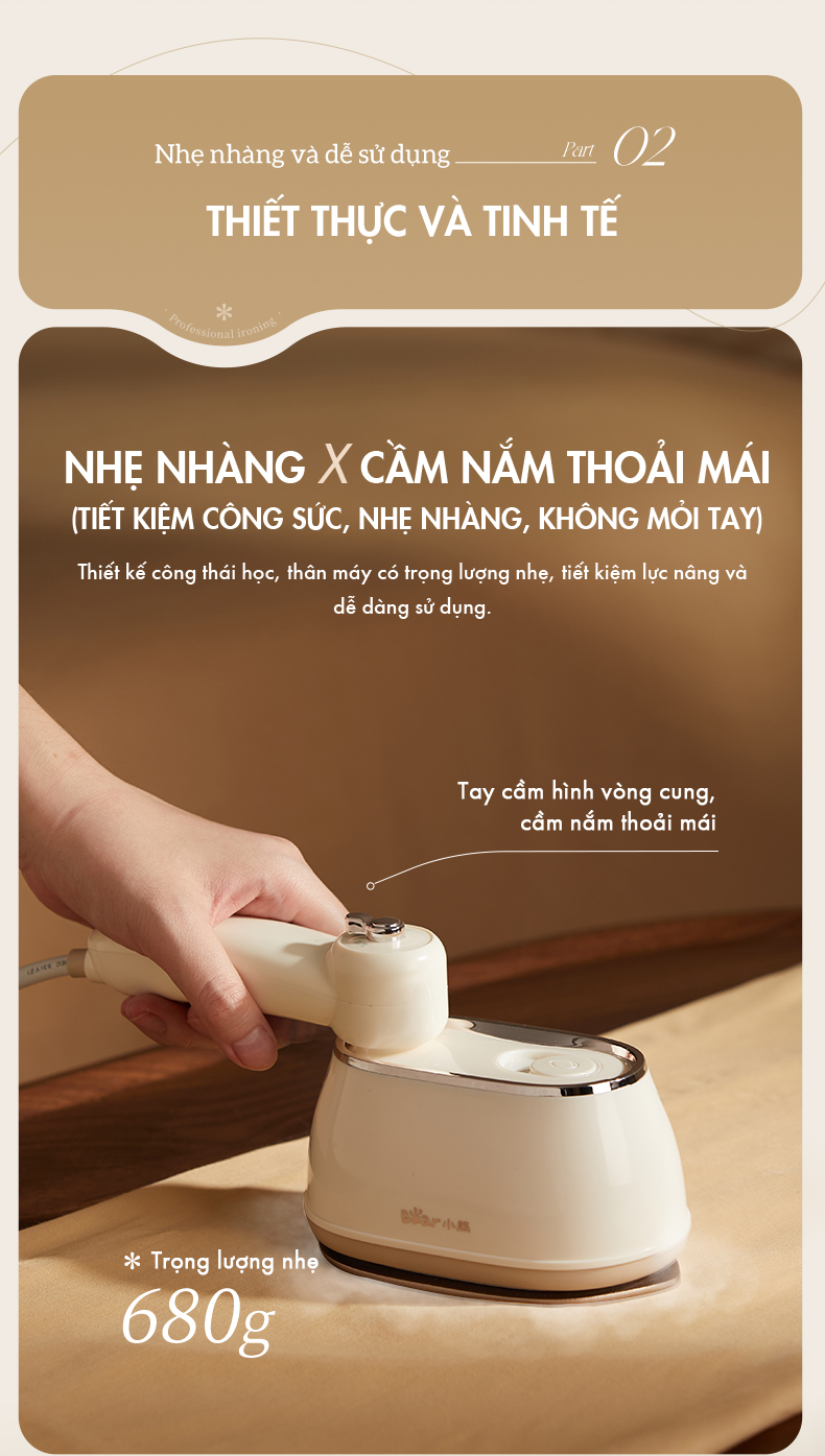 Bàn Ủi Hơi Nước Mini Bear DYD-J10Q1 Hàng Chính Hãng