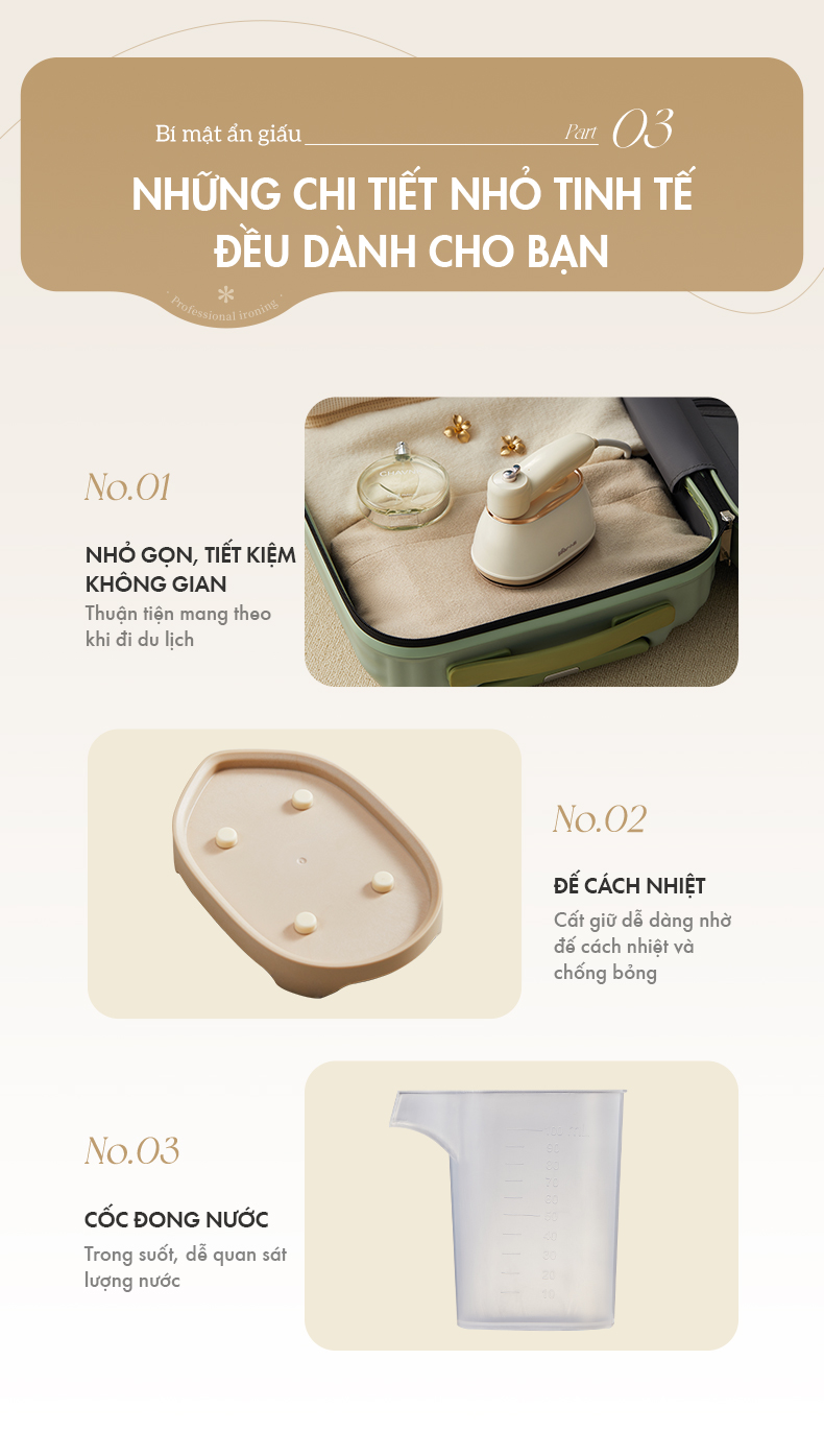 Bàn Ủi Hơi Nước Mini Bear DYD-J10Q1 Hàng Chính Hãng