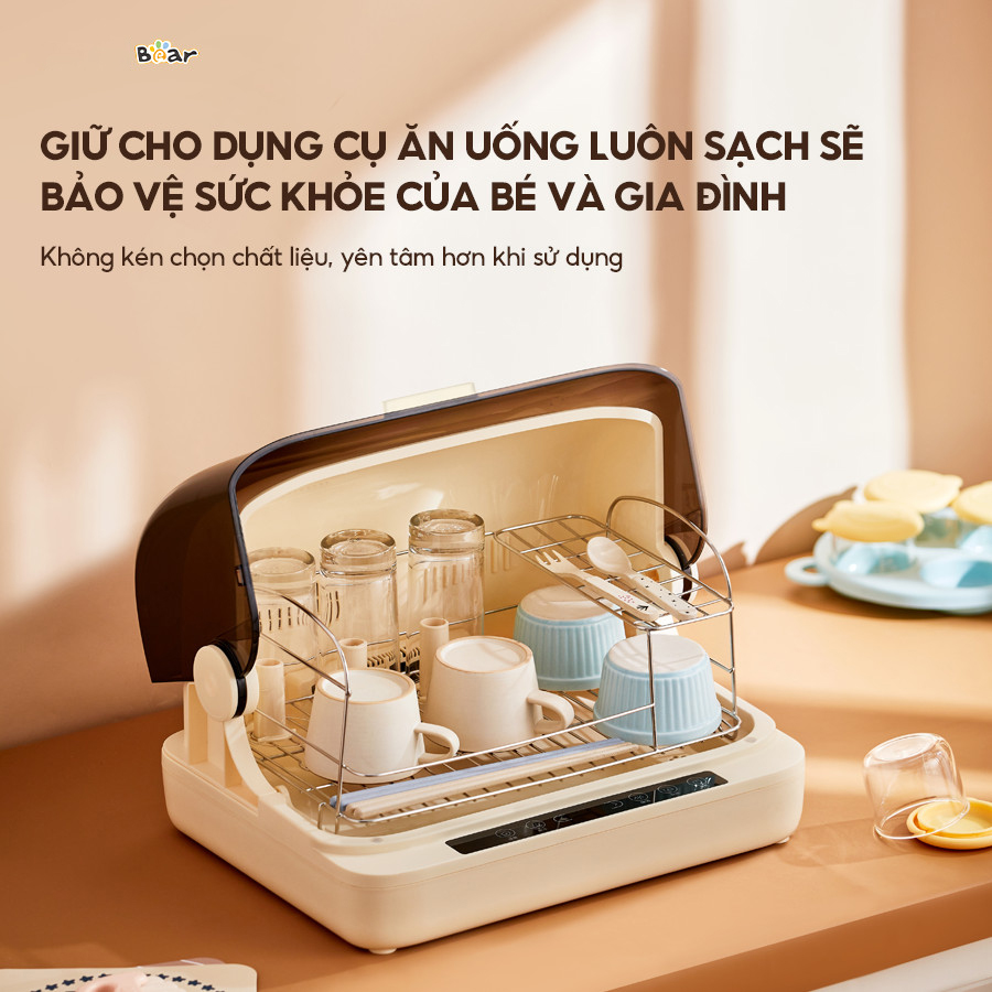 Máy Tiệt Trùng Bình Sữa Bear SB-MTT20 18L Máy Tiệt Trùng Sấy Khô Máy Tiệt Trùng UV Ti Giả Bình Sữa Máy Diệt Trùng