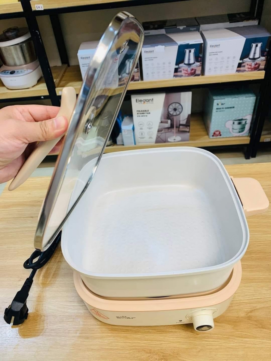 Nồi Lẩu Điện Đa Năng Bear DHG-C40M1 Tiết Kiệm Điện 7 trong 1 Chống Dính Cao Cấp Nấu Lẩu Thịt Nướng
