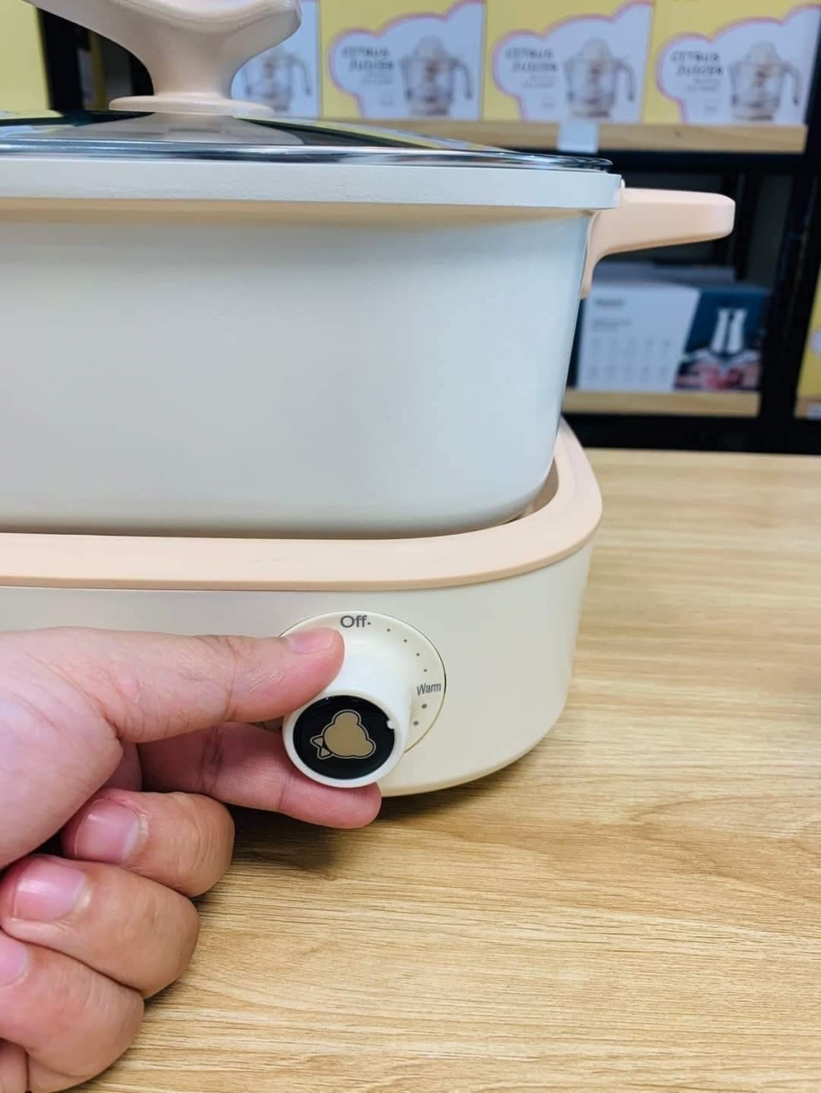 Nồi Lẩu Điện Đa Năng Bear DHG-C40M1 Tiết Kiệm Điện 7 trong 1 Chống Dính Cao Cấp Nấu Lẩu Thịt Nướng