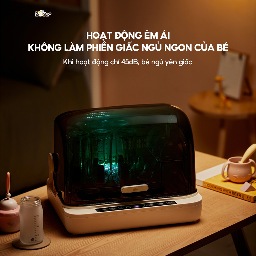 Máy Tiệt Trùng Bình Sữa Bear SB-MTT20 18L Máy Tiệt Trùng Sấy Khô Máy Tiệt Trùng UV Ti Giả Bình Sữa Máy Diệt Trùng
