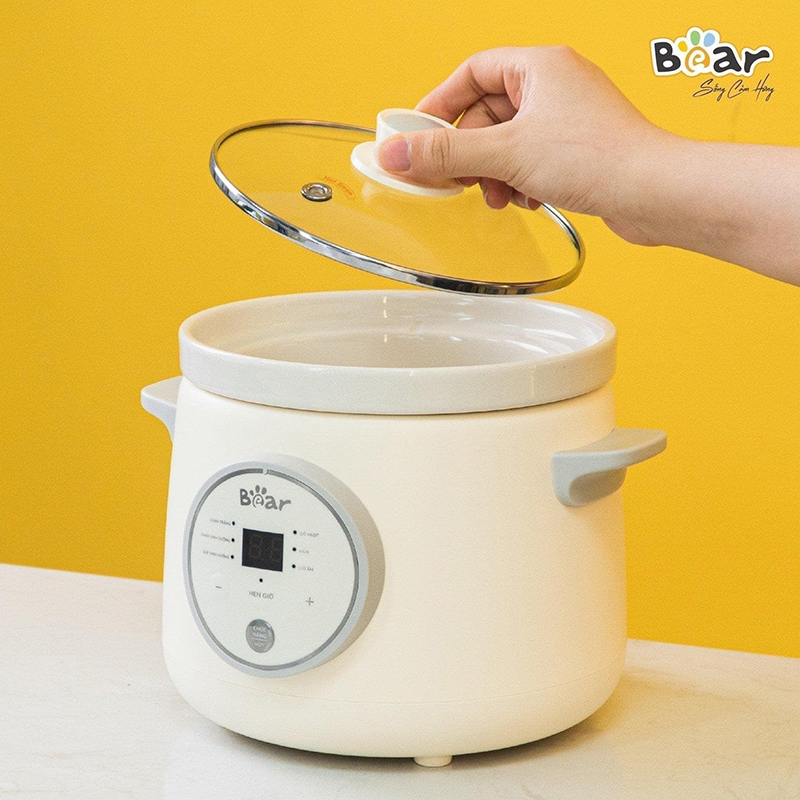 Nồi Nấu Cháo Chậm BEAR 1.5L NNC15 Nồi Nấu Chậm Cho Bé Hầm Giữ Ấm Giữ Trọn Chất Dinh Dưỡng Nồi Nấu Cháo Bản Tiếng Việt
