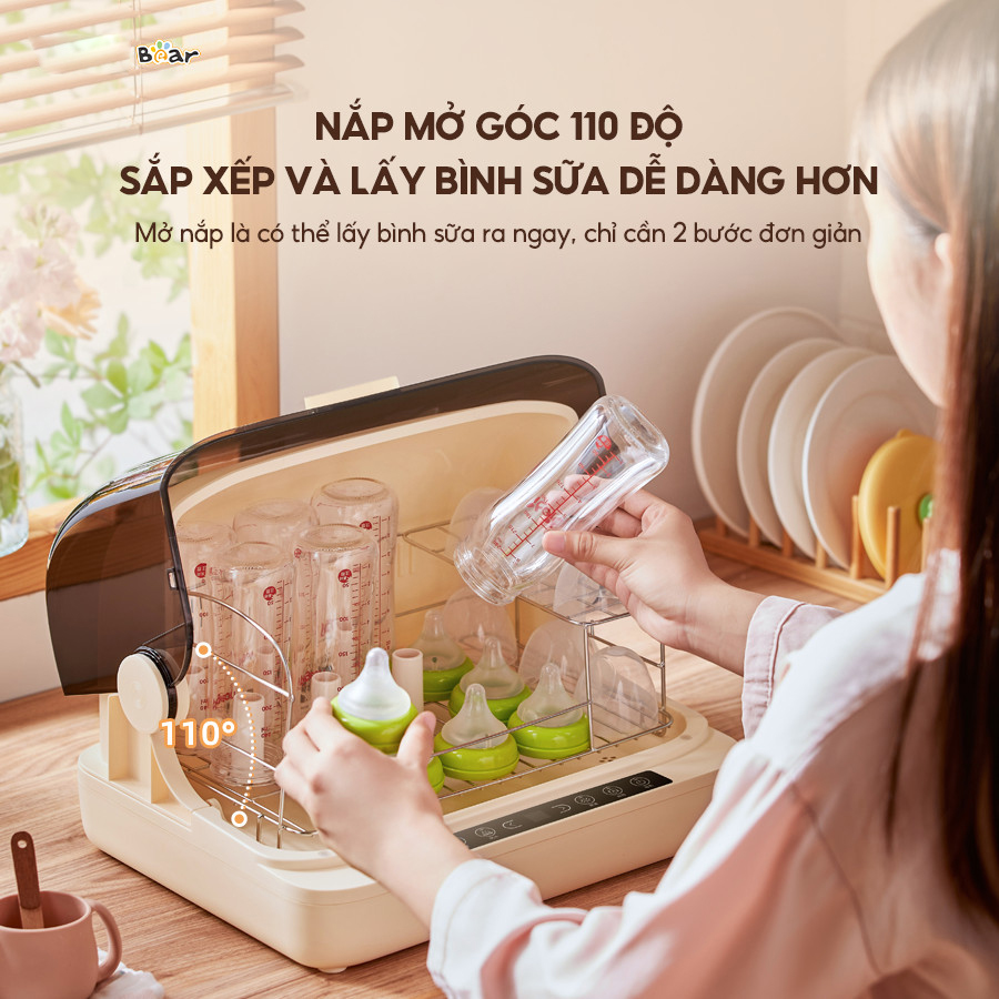 Máy Tiệt Trùng Bình Sữa Bear SB-MTT20 18L Máy Tiệt Trùng Sấy Khô Máy Tiệt Trùng UV Ti Giả Bình Sữa Máy Diệt Trùng