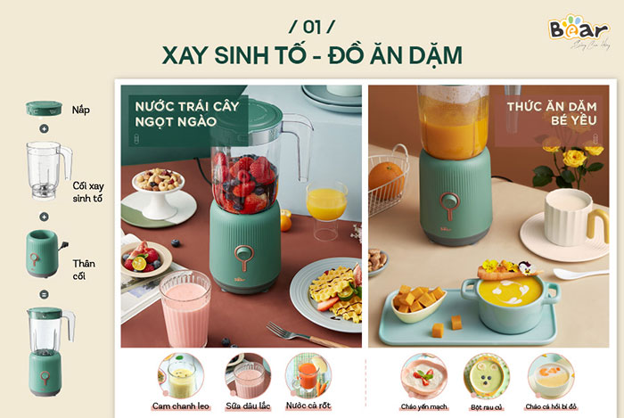 Xay sinh tố, đồ ăn dặm