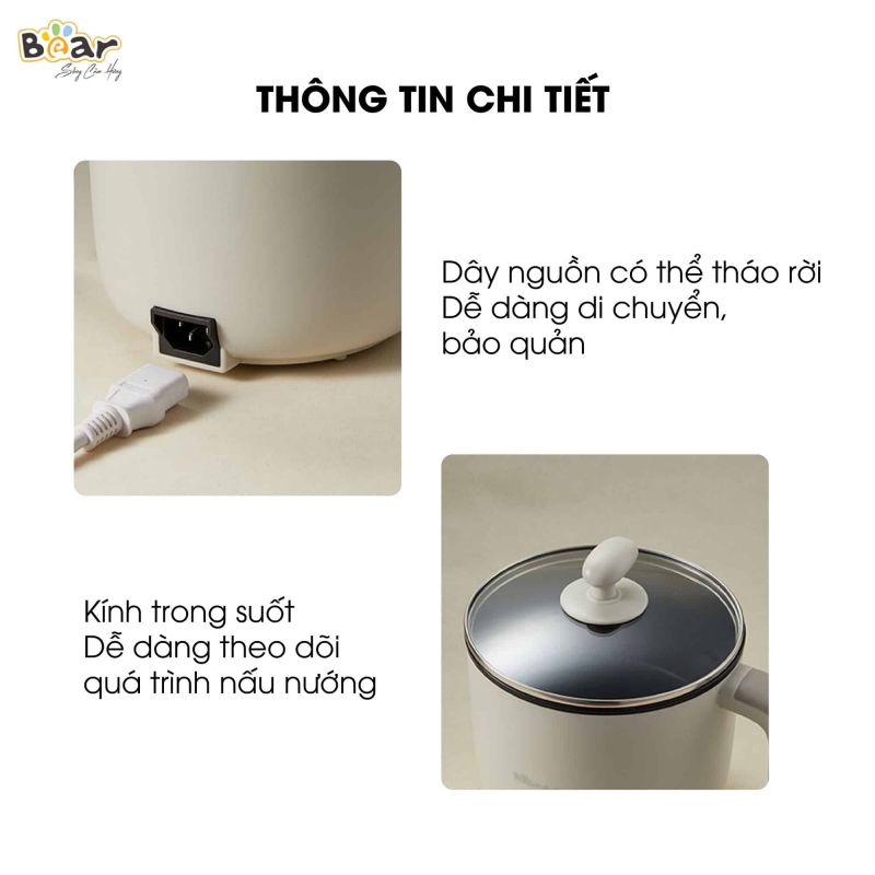 Nồi điện đa năng Bear 1.2L DRG-C12K1