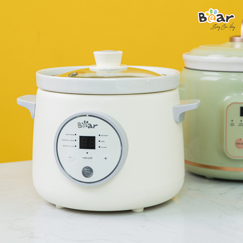 Nồi Nấu Cháo Chậm BEAR 1.5L NNC15 Nồi Nấu Chậm Cho Bé Hầm Giữ Ấm Giữ Trọn Chất Dinh Dưỡng Nồi Nấu Cháo Bản Tiếng Việt