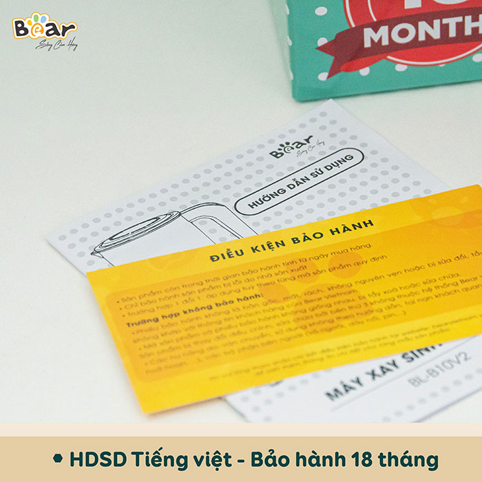 Bảo hành chính hãng tại Bear Việt Nam