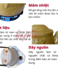 Combo linh kiện siêu sắc thuốc mâm nhiệt ấm sắc thuốc xò nhiệt vòng sứ