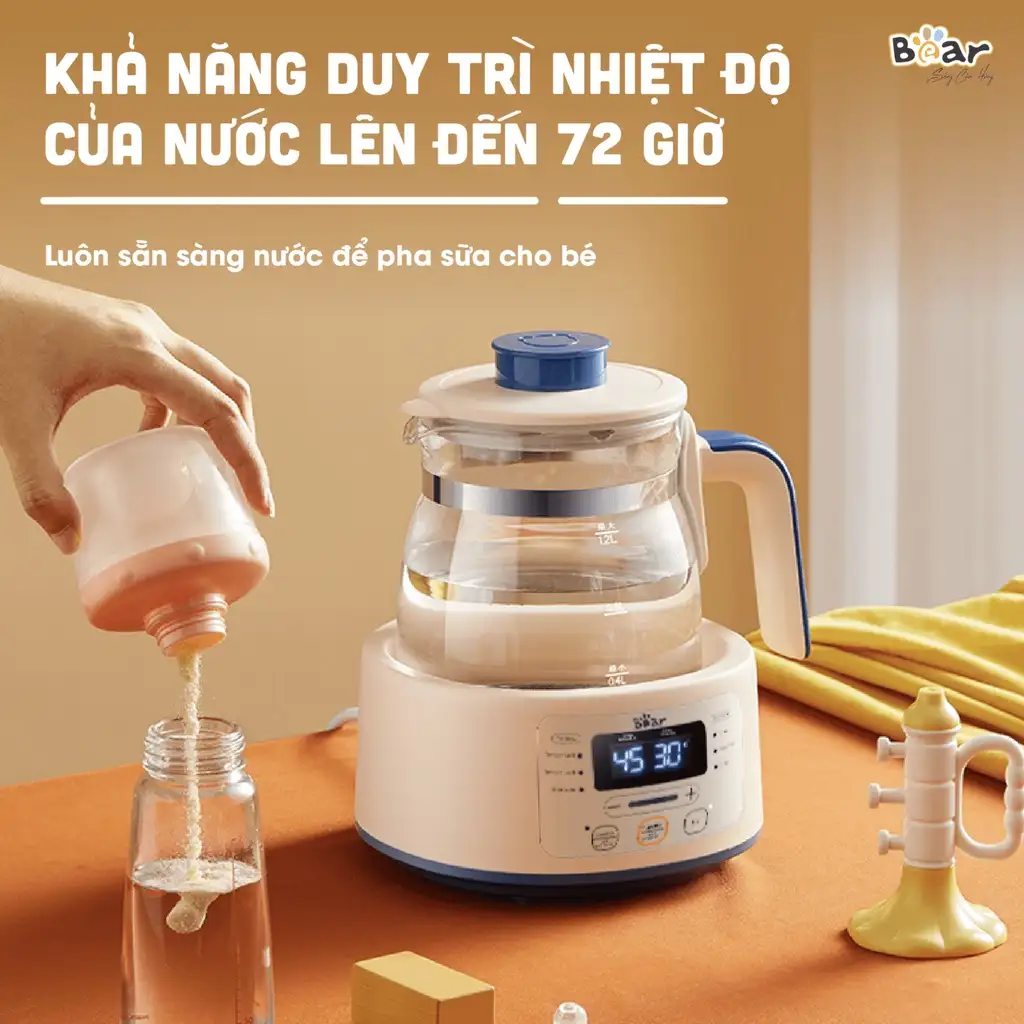 Máy đun hâm sữa Bear 1.2L TNQ-D12D