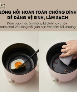 Nồi Lẩu Điện Đa Năng Bear DRG-C12K1 Nồi Lẩu Mini Đa Năng Kèm Lồng Hấp