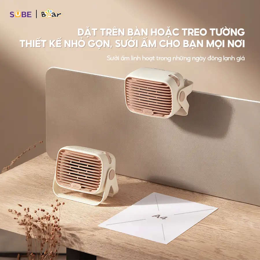 Quạt Sưởi Gốm Mini Bear DNQ-E04Q1 Để Bàn Máy Sưởi Sửi Ấm Mini Làm Ấm Tay, Chân, Bàn Làm Việc, Giường Cho Em Bé Quạt Sưởi Gốm Mini Bear DNQ-E04Q1