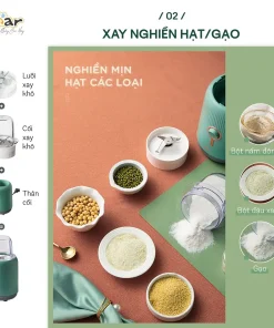 Máy Xay Sinh Tố Bear BL-B10V2 3 Cối Dung Tích 1L Máy Xay Hoa Quả Máy Xay Ăn Dặm Máy Nghiền Hạt Đa Năng Máy Xay Thực Phẩm