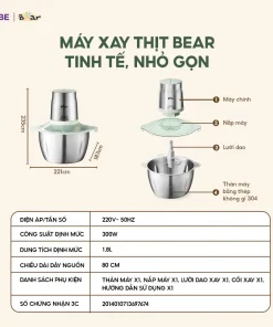 Máy Xay Thịt 1.8L Bear CH-4H03F Máy Xay Thịt Đa Năng Cối Xay Thịt Máy Xay Đa Năng Cối Xay Máy Xay Thịt Mini Máy Xay Thịt 1.8L Bear CH-4H03F Máy Xay Thịt Đa Năng Cối Xay Thịt Máy Xay Đa Năng Cối Xay Máy Xay Thịt Mini