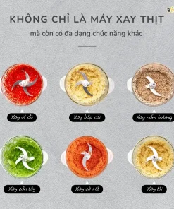 Máy Xay Thịt Đa Năng Bear SB-MA02L 2L 30W Cối Thủy Tinh Xay Thịt Cá Rau Củ Cực Nhuyễn Chống Ồn Dễ Vệ Sinh Công Suất