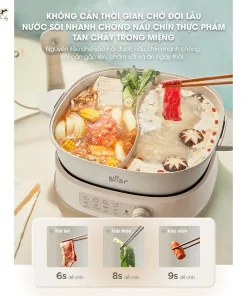 Alternative view of Nồi Lẩu Điện Đa Năng 2 Ngăn Bear SB-NL60U 6L Nấu Lẩu Hầm Ninh Chiên Xào Nướng Chống Dính Cao Cấp Giữ Nhiệt Tốt