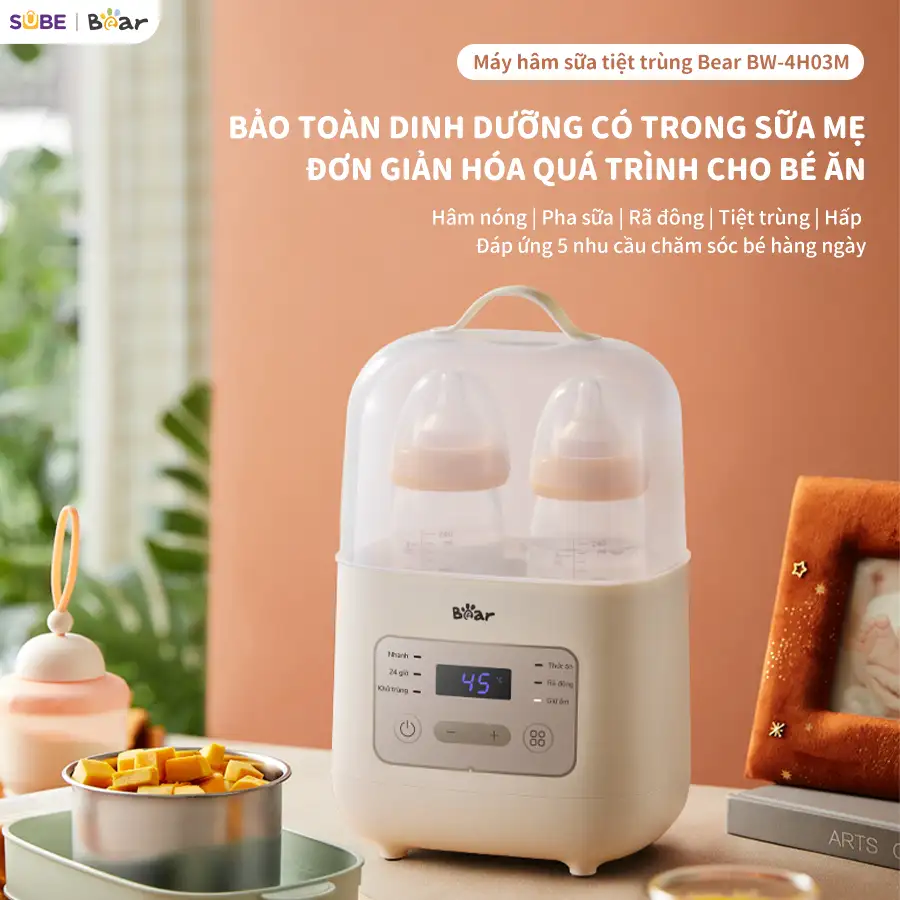 Máy Hâm Sữa Bear Đa Năng BW-4H03M
