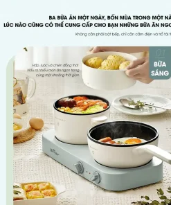 Alternative view of Bộ bếp điện đôi Bear SB-BD02N Thiết kế hai nồi hai bếp nấu riêng biệt
