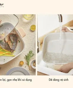 Nồi Lẩu Điện Đa Năng Bear DHG-C40M1 Tiết Kiệm Điện 7 trong 1 Chống Dính Cao Cấp Nấu Lẩu Thịt Nướng