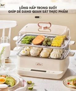 Alternative view of Nồi Hấp Bear SB-NH12L 12L 3 Tầng Nồi Hấp Điện Nồi Hấp Xôi Hấp Cá Nguyên Con Hấp Bánh Bao Nồi Hấp Điện Đa Năng