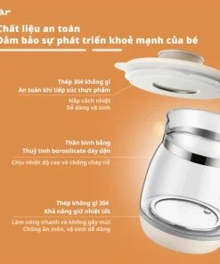 Máy hâm sữa Bear WW-4H12L Tích Hợp Khử Clo Pha Sữa 1.2L BẢN TIẾNG VIỆT