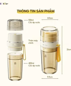 Alternative view of Máy xay sinh tố cầm tay Bear 12 lưỡi 0.4L Quốc Tế bảo hành 18 tháng Máy Xay Cầm Tay Đa Năng SB-MX04K