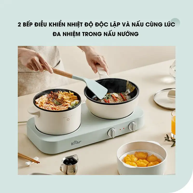 Bộ bếp điện đôi Bear SB-BD02N