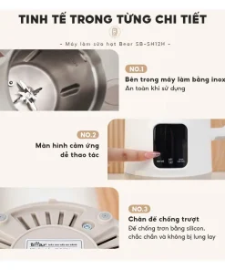 Máy Làm Sữa Hạt BEAR 1.2L SB-SH12H TIẾNG VIỆT Máy Xay Nấu Đa Năng