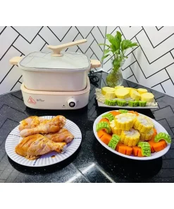 Nồi Lẩu Điện Đa Năng Bear DHG-C40M1 Tiết Kiệm Điện 7 trong 1 Chống Dính Cao Cấp Nấu Lẩu Thịt Nướng