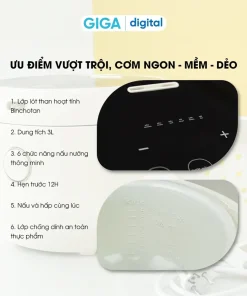 Nồi Cơm Điện 3L Bear SB-NC30B - 600W - 6 chức năng nấu đa dạng - Bảng điều khiển tiếng Việt - Dễ sử dụng