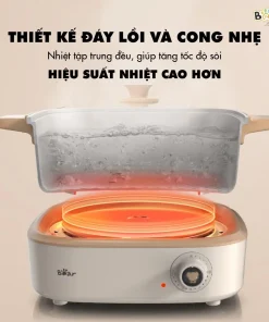 Nồi Lẩu Điện Đa Năng Bear DHG-C40M1 Tiết Kiệm Điện 7 trong 1 Chống Dính Cao Cấp Nấu Lẩu Thịt Nướng