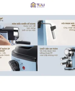 Máy Pha Cà Phê Bear Tự Động CF-B02V1 800W Pha Espresso Phong Cách Ý