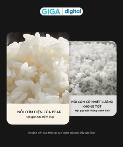 Nồi Cơm Điện 3L Bear SB-NC30B - 600W - 6 chức năng nấu đa dạng - Bảng điều khiển tiếng Việt - Dễ sử dụng
