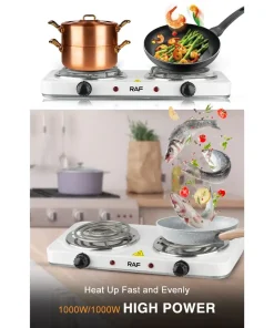Bếp điện đôi RAF 1000W - 2000W Tiện lợi và đa chức năng Lò điện đơn Lò điện đôi 6 tháng bảo hành chính hãng Bếp Điện