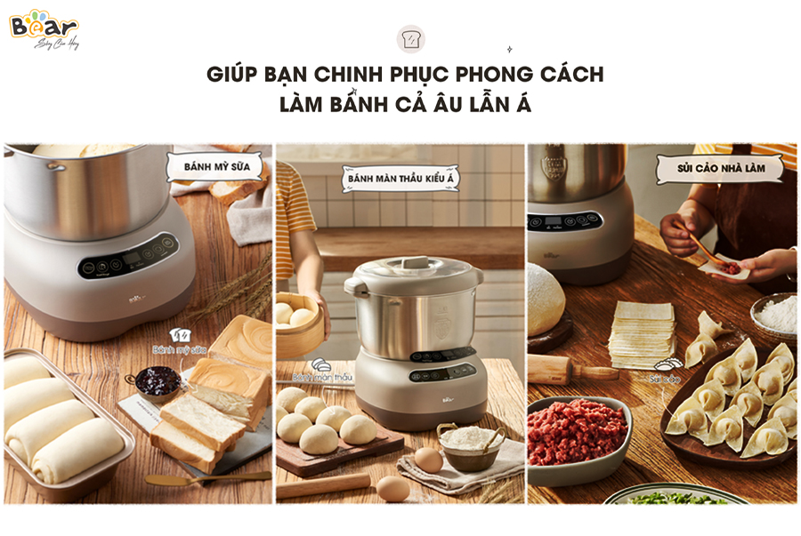 Máy trộn bột Bear 7L DM-B70V1 giúp bạn chinh phục món bánh thơm ngon