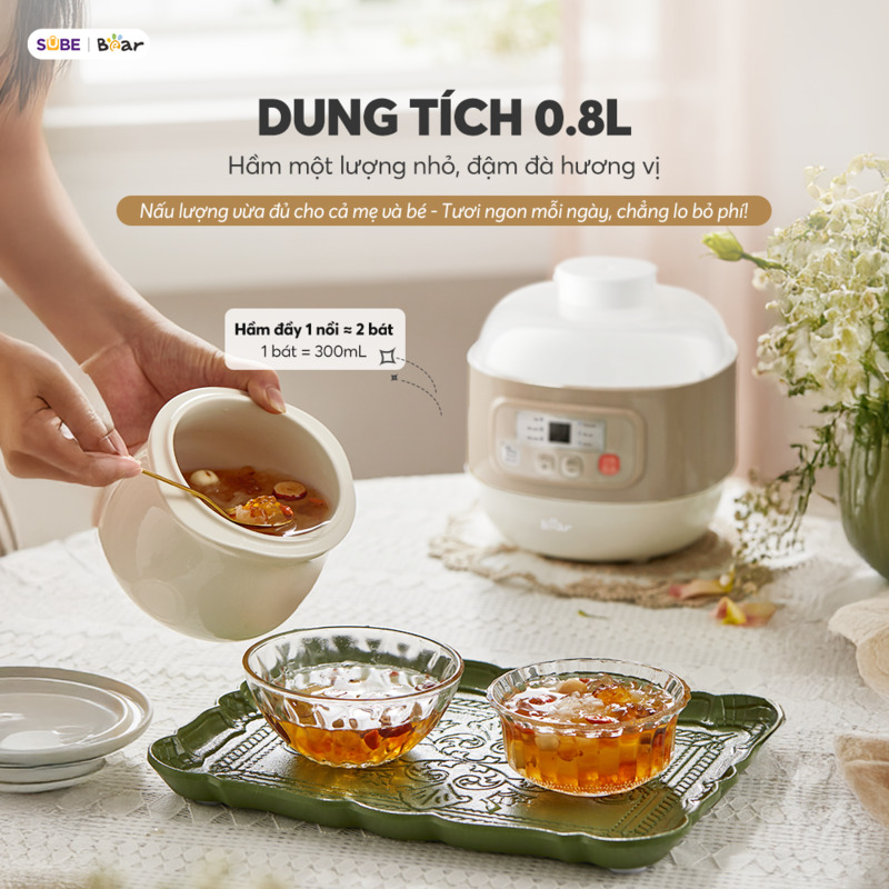 Dung tích 0.8L hoàn hảo, tươi ngon mỗi ngày, không lo bỏ phí