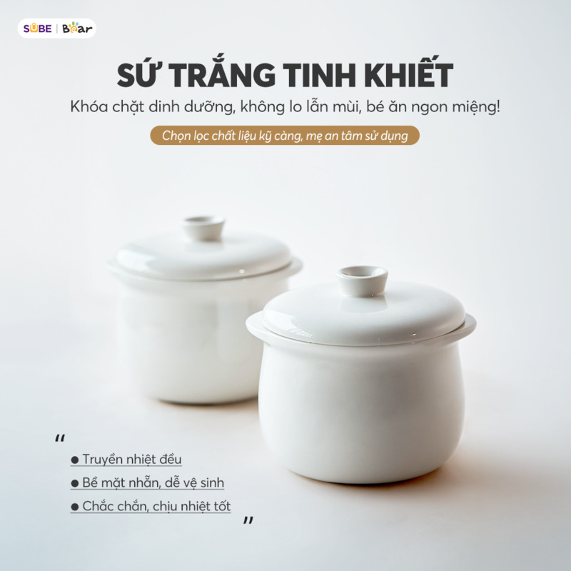 Chất liệu sứ trắng tự nhiên - An toàn tuyệt đối