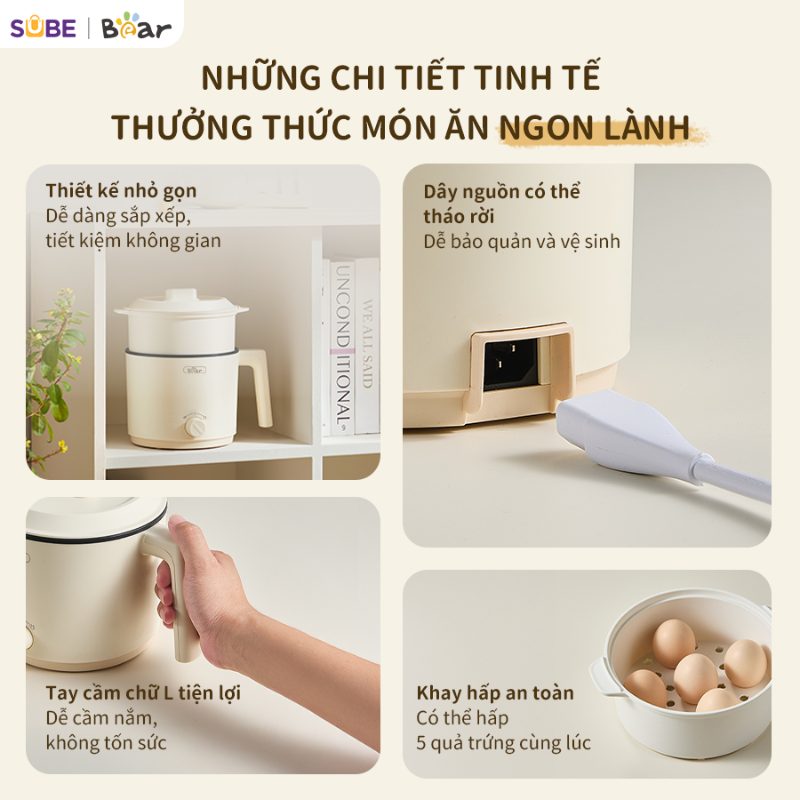 Nồi điện đa năng Bear MC-4H16H 7 noi dien da nang bear mc 4h16h 11