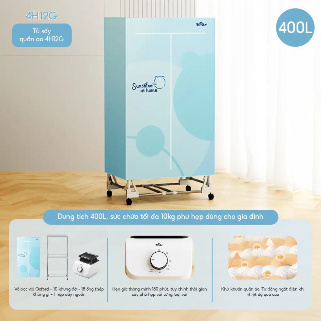 Tủ sấy gấp gọn 4H12G