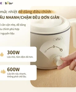 Nồi Điện Đa Năng Mini Bear MC-4H16H 1.2L Nấu Lẩu Hầm Hấp Chiên Xào Lòng Nồi Chống Dính 2 Mức Nhiệt 300W-600W Nồi Điện Đa Năng Mini Bear MC-4H16H 1.2L Nấu Lẩu Hầm Hấp Chiên Xào Lòng Nồi Chống Dính 2 Mức Nhiệt 300W-600W