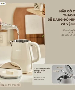 Ấm Đun Siêu Tốc Bear EB-5H15D Dung Tích 1.5L Ấm Đun Nước Pha Sữa Ấm Đun Siêu Tốc Mini Pha Trà Ấm Đun Nước Giữ Nhiệt