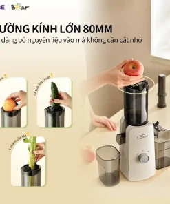 Alternative view of Máy Ép Chậm Bear SJ-4H01T 0.8L Máy Ép Trái Cây Làm Nước Ép Rau Củ Quả Giữ Trọn Dinh Dưỡng Máy Ép Hoa Quả Máy Làm Kem