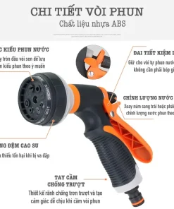 Vòi tưới cây vòi rửa xe đa năng RC203E. Tặng 1 khớp nối nhanh