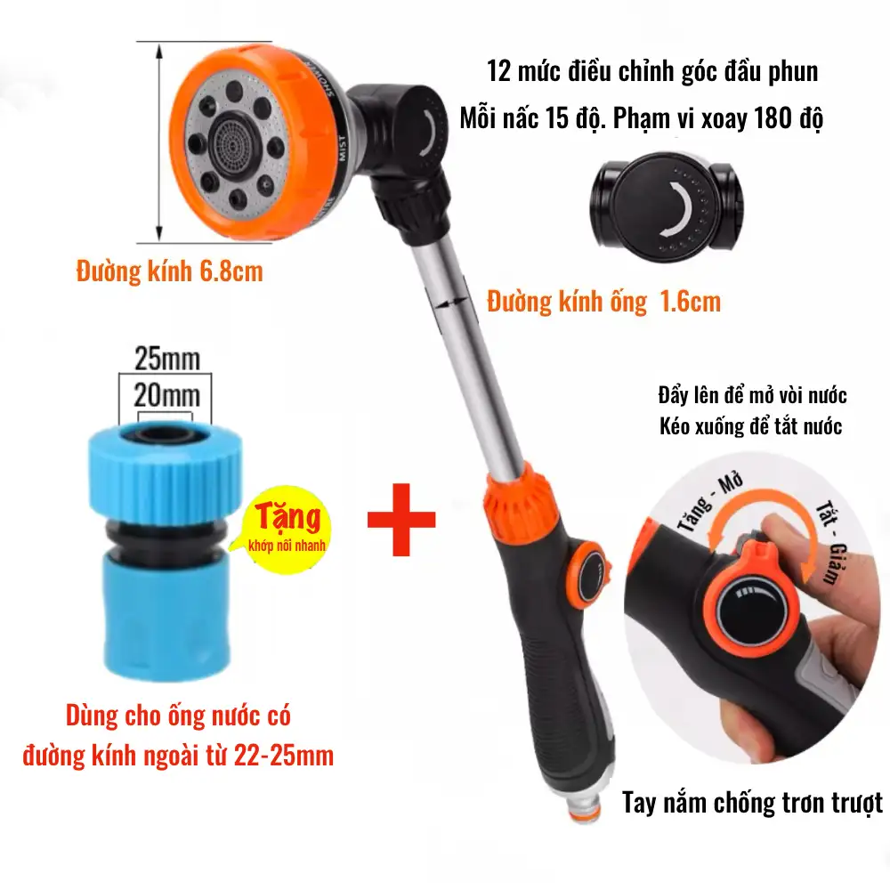 Vòi 47cm+khớp phi 25