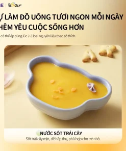 Máy Ép Chậm Bear SJ-4H01T 0.8L Máy Ép Trái Cây Làm Nước Ép Rau Củ Quả Giữ Trọn Dinh Dưỡng Máy Ép Hoa Quả Máy Làm Kem